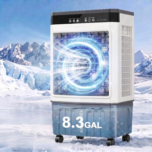 Auertech 8.3 Gal Evaporative Air Cooler, 2800 CFM Portable Swamp Cooler